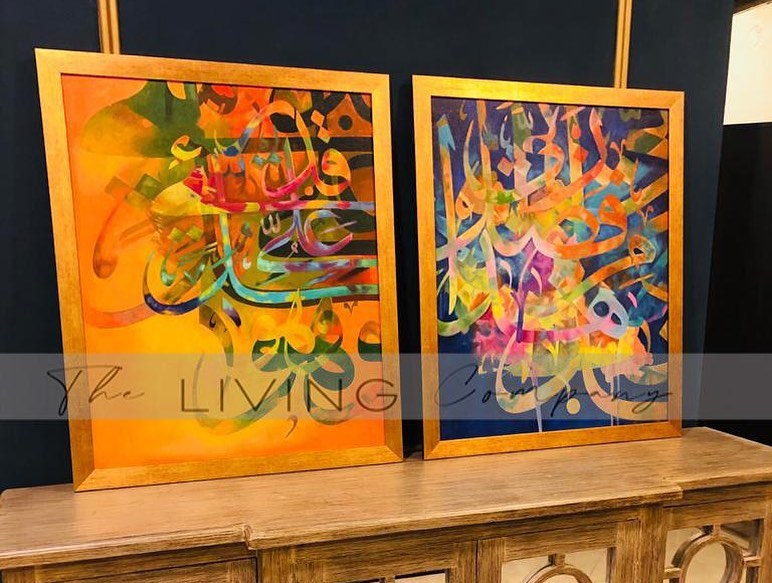 Sacred Hues – Abstract Calligraphy (Set of 2)