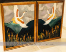 Indigo Horizons – Sandhill Crane Duo Paintings (Set of 2)