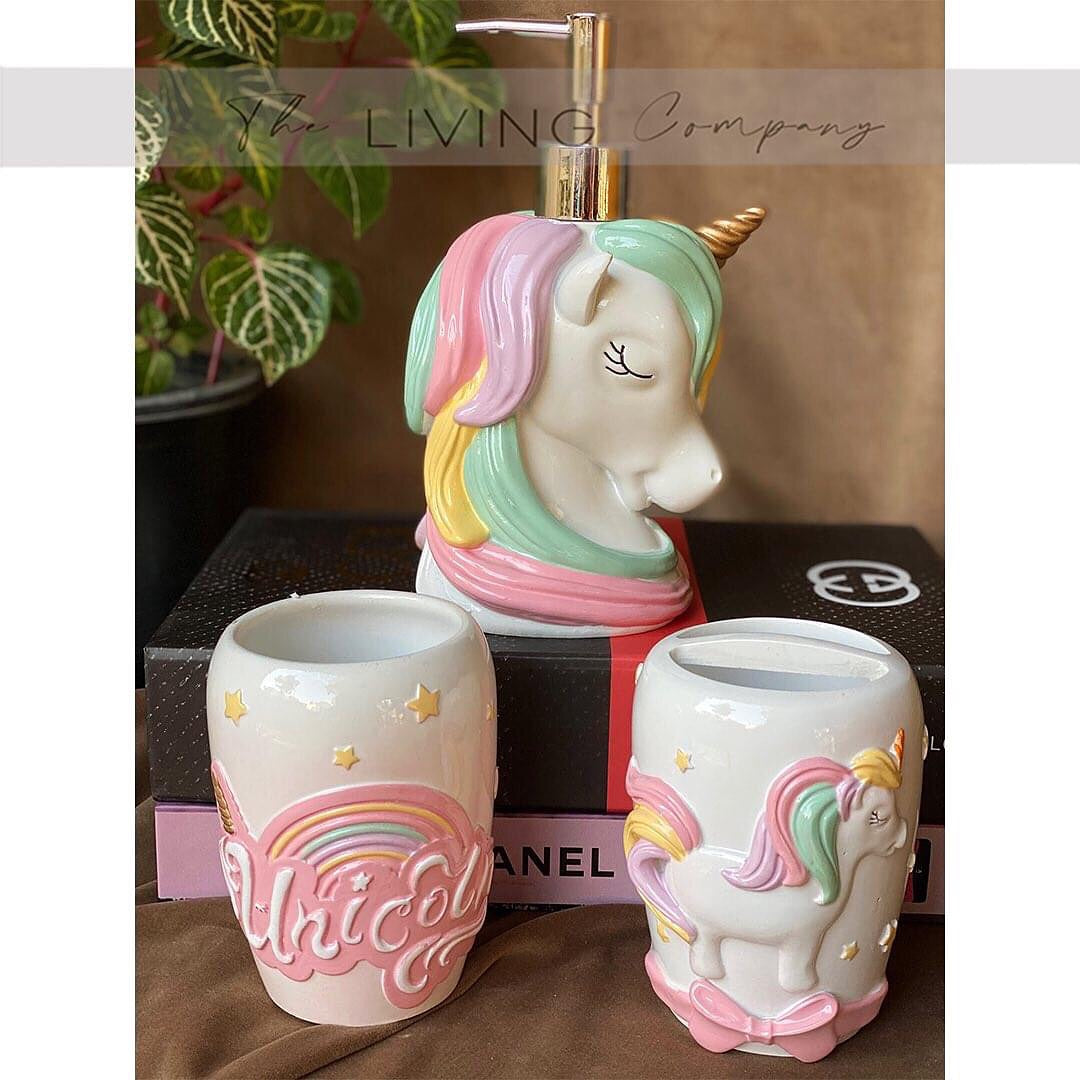 3pcs Unicorn Bathroom Set