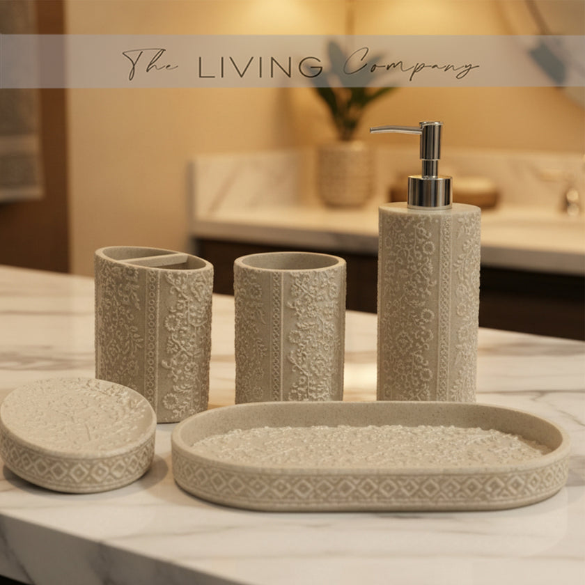 Blossom Carve – 5-Piece Bathroom Set