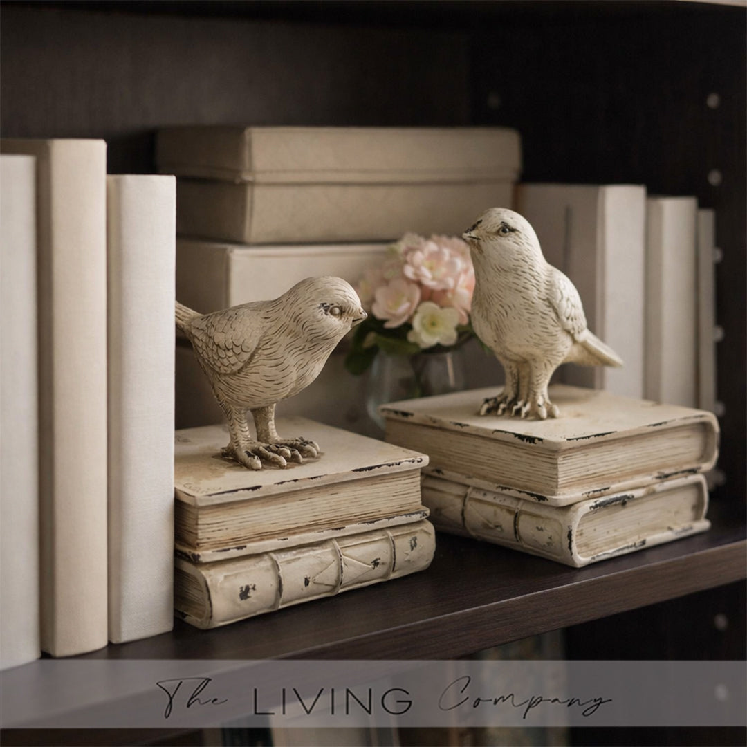Beige Whispering Bird Bookends