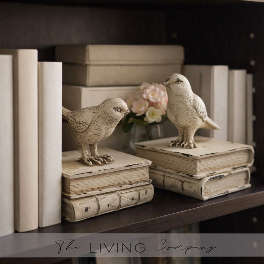 Beige Whispering Bird Bookends