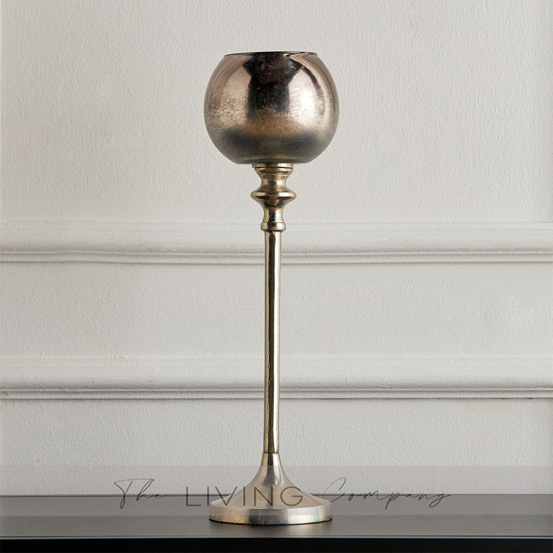 Luna Gleam Pair of Glass Candle Holders