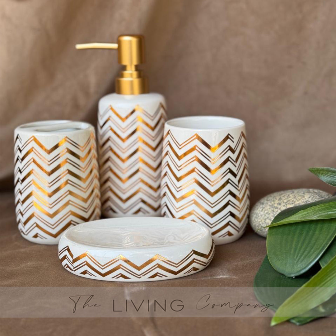 4-Pieces Chevron Bathroom Set