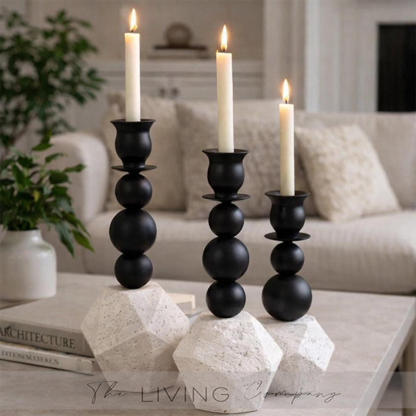 Midnight Orb Candle Holders – Set of 3