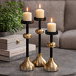 Noir Halo Candle Stands - Set of 3