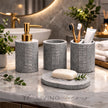 Slate Harmony – 4-Piece Grey Resin Bathroom Set