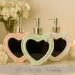 Heart-Shaped Ceramic Soap Dispenser with Mirror