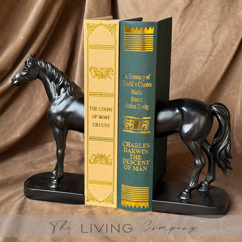Stallion Horse Bookends - Black