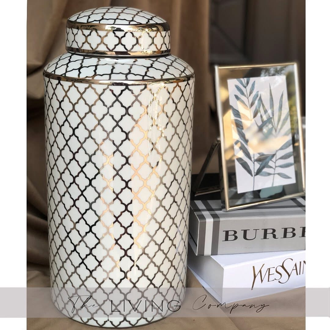 Silver & White Marrakesh Temple Jar