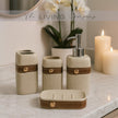 Ivory Stone & Strap – 4-Piece Bathroom Set