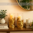 Gilded Fern Hurricane Candle Holder