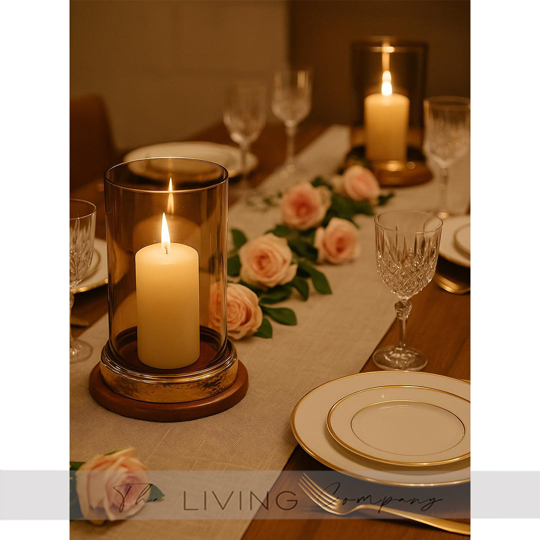 Tavo Timber & Glass Glow Candle Holder