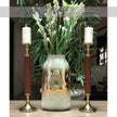 Graceful Minimalist Pair of Leather Candle Holders