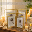 Double Window Sleek Metal Photo Frames
