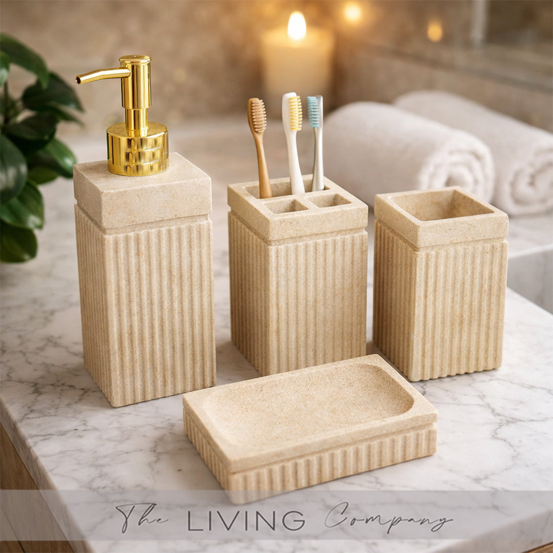 Desert Lines – 4-Piece Resin Bathroom Set