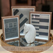 Set of 3 Stacked Photo Frames - Dark Brown