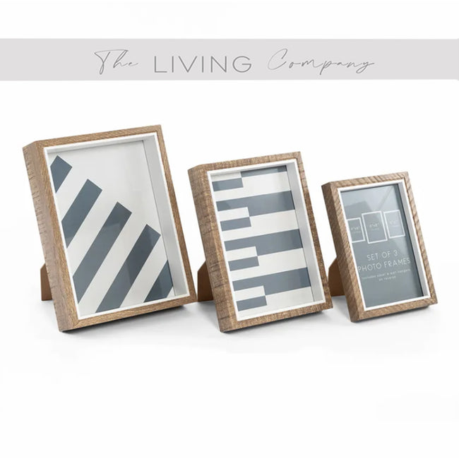 Set of 3 Stacked Photo Frames - Dark Brown
