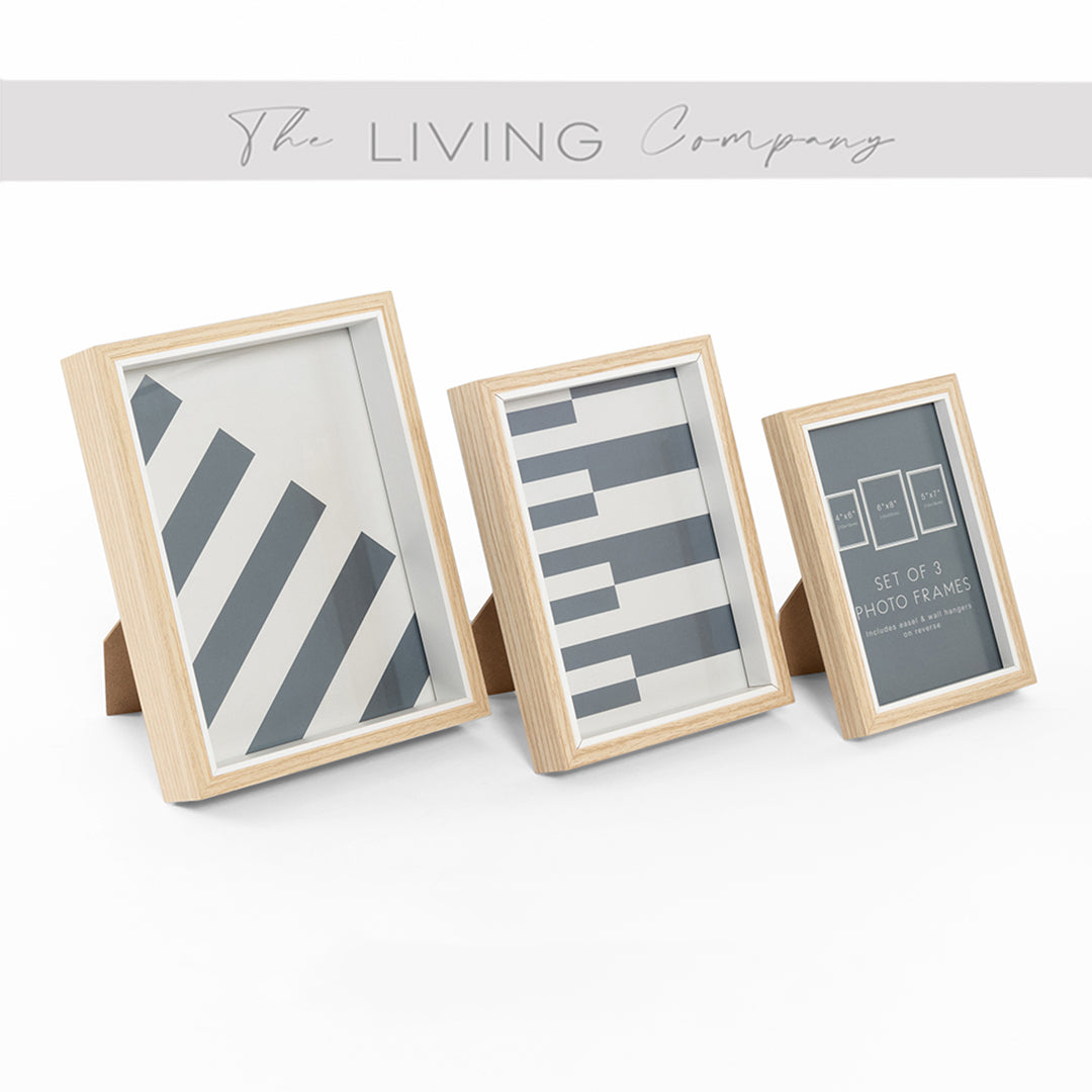 Set of 3 Stacked Photo Frames - Light Sand Color