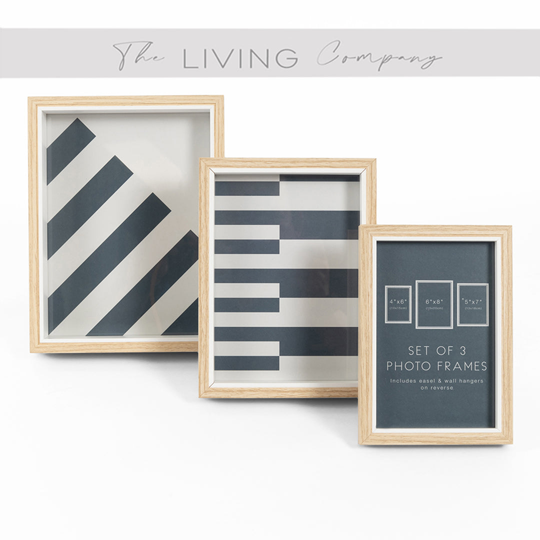 Set of 3 Stacked Photo Frames - Light Sand Color