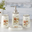 4-Piece Vintage Orange Floral Bathroom Set