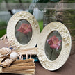 Oval Roses Photo Frames - Gold & White