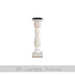 White Washed Ribbed Candle Holder