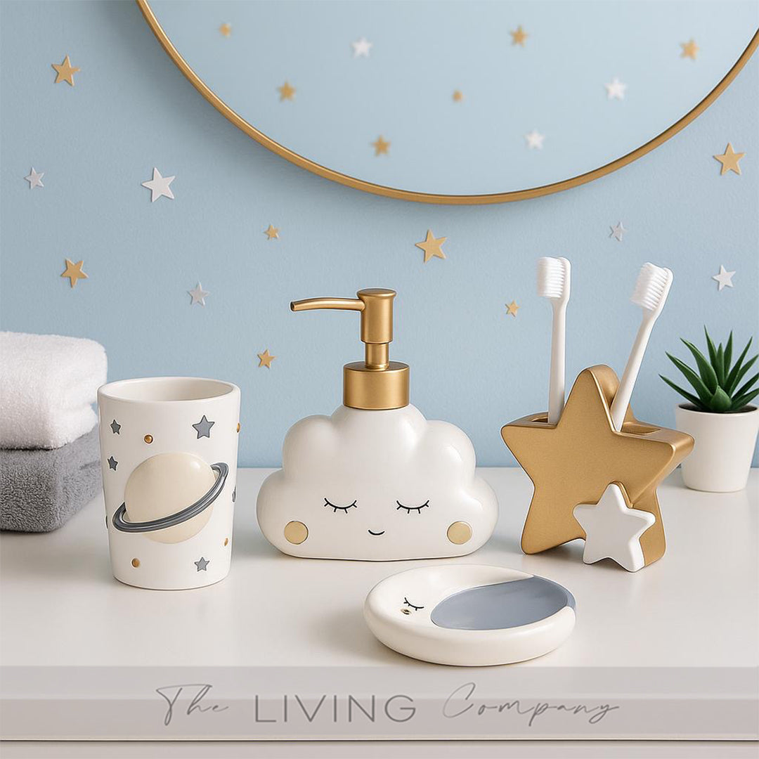 4-Piece Space Theme Cloudy Bathroom Set